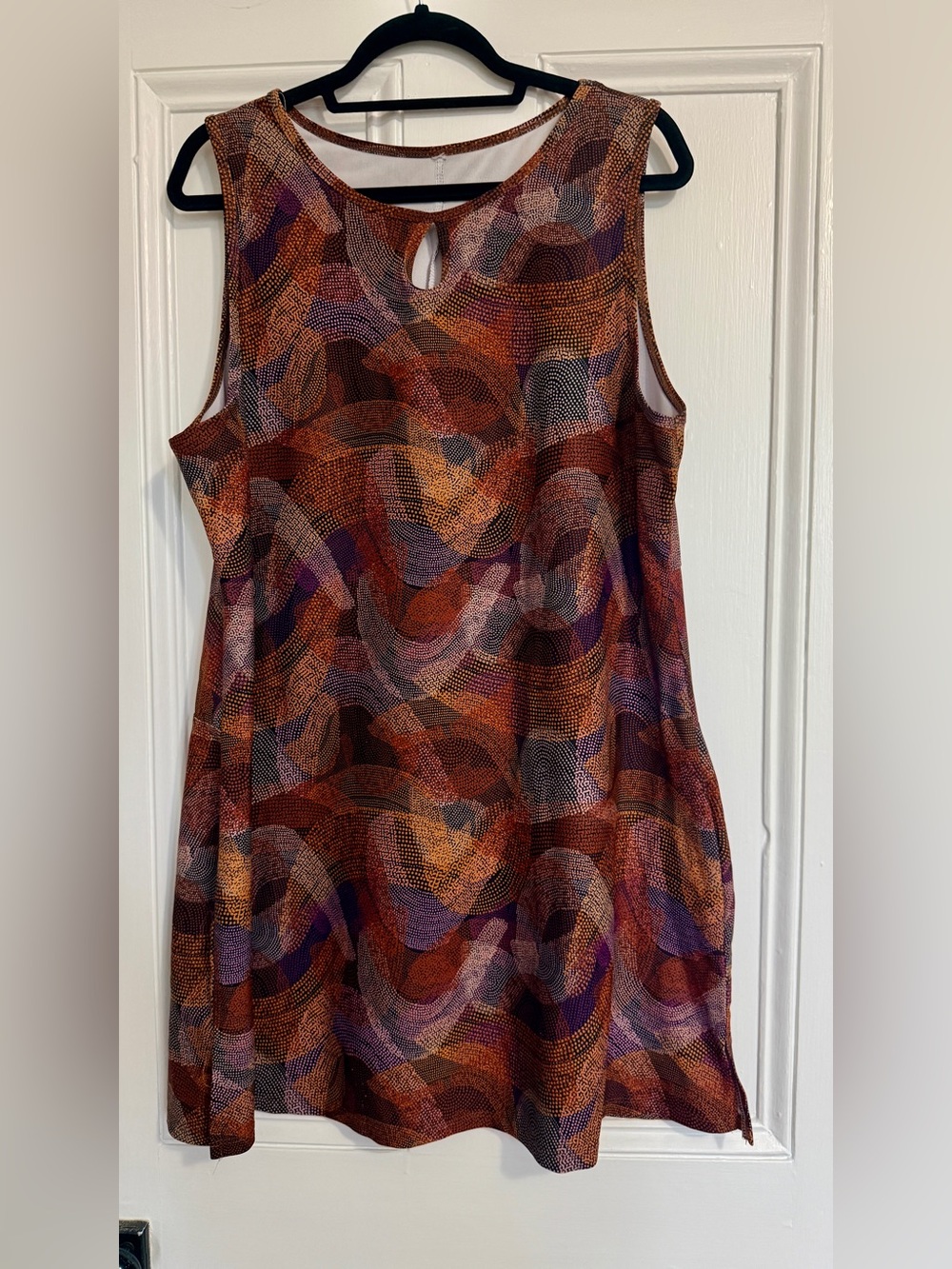 Nuu-Muu XXL Ruu-Muu | “Earth” print | rust, brown purple swirl | back pocket